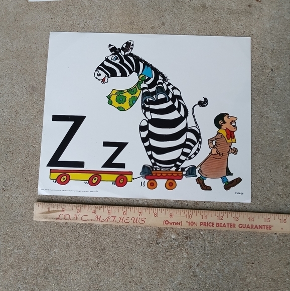 Vintage Alphabet Cards A to Z Teaching Classroom Teach Teacher Education ABC'S - Picture 7 of 8